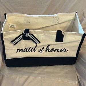 Maid of Honor Canvas Tote - Black and White